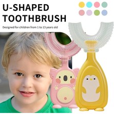 Mingming Shop Kırmızı Stil Bebek Toothbruldre Derece U-Şekilli Çocuk Diş Fırçası Dişlikleri Yumuşak Silikon Bebek Fırçası Çocuklar Dişleri Ağız Bakımı Temizleme (Yurt Dışından)