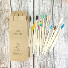 Mingming Shop Gri Tarzı Doğal Renkli Bambu Diş Fırçası Bambu Doğal Kömür Diş Fırçası Çevre Dostu Yumuşak Korkuluk Ahşap Bambu-Diş Fırçası (Yurt Dışından)