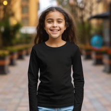 Esra Yakar Çocuk Regular Fit Bisiklet Yaka Penye Uzun Kollu Tişört