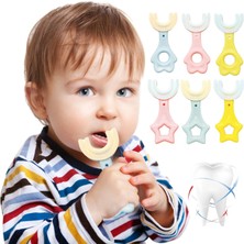 Mingming Shop Yeşil Stil Çocuk U-Şekilli Bebek Silikon Diş Fırçası Kapsamlı Temizlik Beyazlatma Masaj Diş Fırçası U Tipi Modelleme Çocuk Diş Fırçası Oral (Yurt Dışından)