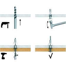 Koldoor Paraşüt Tipi Çelik Dubel Alçıpan Dübeli 6X52 mm 10 Adet