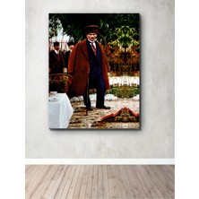 Harz Dekor Mustafa Kemal Atatürk Bastonlu Kanvas Tablo