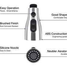 Telmba Jınmy 2x Mutfak Lavabo Aşağı Çekin Musluk Püskürtme Başlığı Memesi Dışarı Çekin Hortum Püskürtücü Yedek Parça Musluk Başlığı - Fırçalanmış Nikel (Yurt Dışından)
