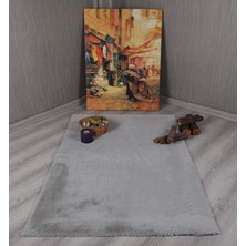 My Evilla Dekoratif Tavşan Tüyü Ultra Yumuşak Peluş Kaymaz Halı Yolluk