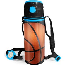 Coral High Pipetli Alüminyum Matara 600 ml Siyah Basketbol Desenli