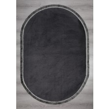 My Evilla Modern Dekoratif Oval Spor Saçaklı Puffy Peluş Halı Yolluk