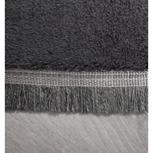 My Evilla Modern Dekoratif Oval Spor Saçaklı Puffy Peluş Halı Yolluk