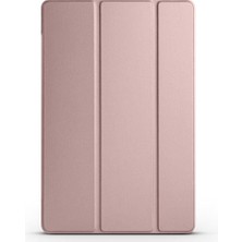 Case 4u Galaxy Tab A9 Smart Cover Katlanabilir Standlı Tablet Akıllı Kapak Rose Gold