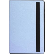 Case 4u Galaxy Tab A9 360 Derece Fest Dönebilen Standlı Deri Görünümlü Tablet Kılıfı Açık Mavi