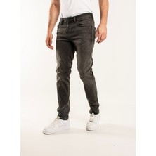 Gabbia Denim 1099 Slim Fit Gri Yıkamalı Rahat Denim Erkek Jeans