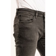 Gabbia Denim 1099 Slim Fit Gri Yıkamalı Rahat Denim Erkek Jeans