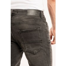 Gabbia Denim 1099 Slim Fit Gri Yıkamalı Rahat Denim Erkek Jeans