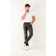 Gabbia Denim 1099 Slim Fit Gri Yıkamalı Rahat Denim Erkek Jeans