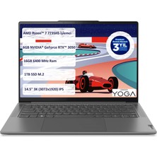 Lenovo Yoga Pro 7 14ARP8 Ryzen 7 7735HS  16GB 1 TB SSD 14.5" 6 GB RTX 3050 3K Freedos 83AU003YTX