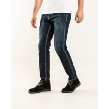 Gabbia Denim 1099 Slim Fit Lacivert Yıkamalı Rahat Denim Erkek Jeans