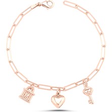 Usho Jewelry 925 Ayar Gümüş Charmlı Bileklik