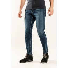 Gabbia Denim 0020 Süper Slim Fit Lacivert Yıkamalı Rahat Denim Erkek Jeans