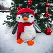 Mellito Toyzz Toyzz 40 cm Peluş Pingu Penguen Kırmızı Şapkalı Peluş Oyuncak Uyku Arkadaşı