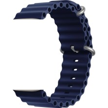 Good Case Apple Watch 3 4 5 6 7 8 9 Se Ultra 2 Uyumlu 42-44-45-49MM Ocean Silikon Kordon 3'lü Set Kırmızı, Lacivert, Yeşil