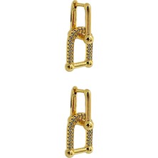 ÇLK Accessories Premium Taşlı Geçmeli Küpe