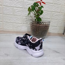 M.P One   3216 Siyah Simli Cırtlı Hafif Rahat Kız Çocuk Spor Ayakkabı