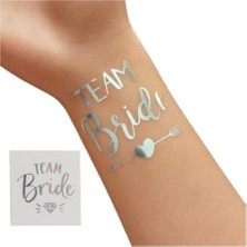 Parti Furyası Bride To Be Konsepti  Bride Gümüş Gri Renkli 1 Bride 10 Team Geçici Dövme Bekarlığa Veda Partisi