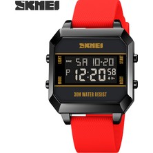 2xudc Kırmızı Skmei 1848 Moda Ikili Zaman Reloj Kol Saati Erkek ve Kız Spor Kol Saati Silikon Su Geçirmez Dijital Saat (Yurt Dışından)