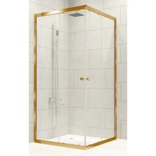 Durul Duşakabin Kare Altın Profil Şeffaf Cam