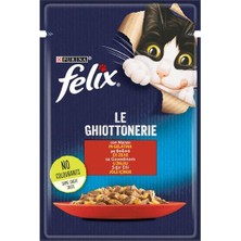 Felix Taze Sığır Etli Jöleli Pouch Yetişkin Konserve Kedi Maması 85 gr