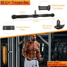 FinxSport Triceps Rope Halat - V Bar - Lat Pushdown Bar - Handle Bar - Biceps/Triceps Aparat Seti