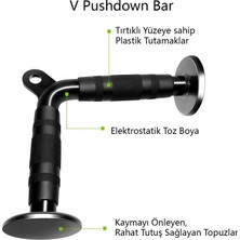 FinxSport V Bar - Lat Pushdown Bar - Rowing Bar - Cable Crossover Biceps / Triceps Aparat Seti 3'lü