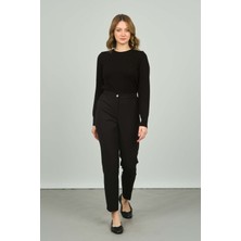 Öznur Kadın Yüksek Bel Pantolon 1448 Siyah