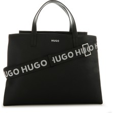 Hugo Kadın Logo Şerit Askılı Çıkartılabilen Askılı Siyah Omuz Çantası 50490150-002