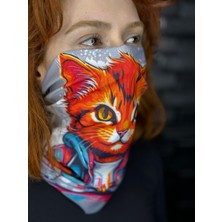 Motobros Kedi Desenli Desenli Baf Buff Bandana