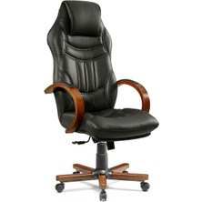 Mehmet Yaren Büro Rafael Bilgisayar Koltuğu Ofis Müdür Büro Çalışma Sandalyesi Siyah Renk Ahşap Ayaklı