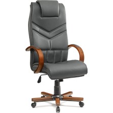 Mehmet Yaren Büro Venüs Bilgisayar Koltuğu Ofis Müdür Büro Çalışma Sandalyesi Antrasit Renk Ahşap Ayaklı