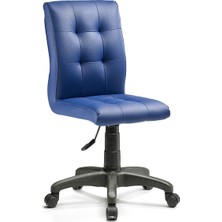 Mehmet Yaren Büro Zerda-3 Bilgisayar Koltuğu Arkalıklı Ofis Büro Sandalyesi Tekerlekli Mavi Renk Plastik Ayaklı