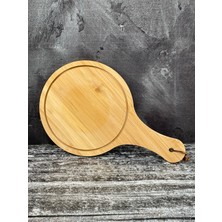 Yzhome Kulplu Yuvarlak Bambu Kesme Tahtası Kesim Panosu