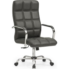 Mehmet Yaren Büro Barcelona2 Bilgisayar Koltuğu Ofis Müdür Büro Çalışma Sandalyesi Siyah Renk Krom Ayaklı