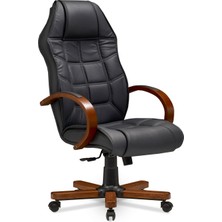 Mehmet Yaren Büro Relax Konfor 2 - Bilgisayar - Ofis - Müdür - Büro - Makam Çalışma Koltuğu Antrasit Renk Ahşap Ayaklı