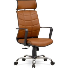 Mehmet Yaren Büro Efes Yönetici Makam - Ofis Müdür - Büro - Çalışma Koltuğu Renk Krom Ayaklı