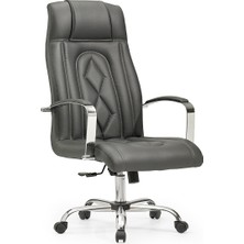Mehmet Yaren Büro Hera2 Bilgisayar Koltuğu Ofis Müdür Büro Çalışma Sandalyesi Siyah Renk Krom Ayaklı
