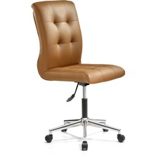 Mehmet Yaren Büro Zerda-1 Bilgisayar Koltuğu Arkalıklı Ofis Büro Sandalyesi Tekerlekli Kahverengi Renk Krom Ayaklı