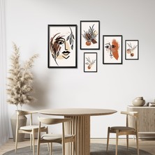 Gaagart 5'li Ahşap Lamine Çerçeveli Mdf Tablo Seti Modern Boho Tasarım