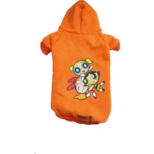 Monopetz Kapişonlu Polar Sweatshirt Köpek ve Kedi Kıyafeti & Elbisesi -Turuncu Powerpuff Girls