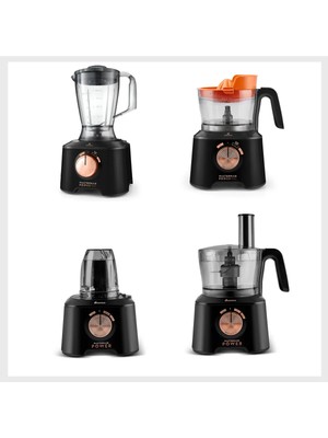 Karaca 2500W Motor Gücü 5 Farklı Paslanmaz Çelik Rende Başlığı , 4 Kanatlı Doğrayıcı Mutfak Robotu + Oneraus Mutfak Tartısı Hediye