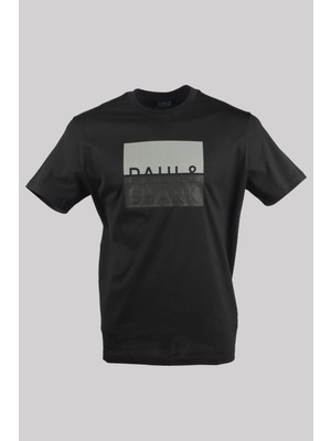 Paul & Shark  Erkek Marka Logolu Pamuklu Normal Kalıp Günlük Siyah T-Shirt 24411050-011