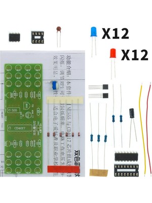 Avatarskyti NE555 CD4017 Ic LED Elektronik Işıklar Kitleri Kırmızı Mavi Çift Renkli Dıy Kiti Strobe Elektronik Takım Elbise Yanıp Sönen Işıklar Bileşenleri Dıy (Yurt Dışından)