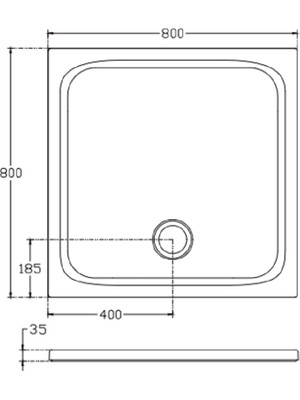 Isvea Seramik Flat Duş Teknesi 80X80 Kare H:3,5 cm