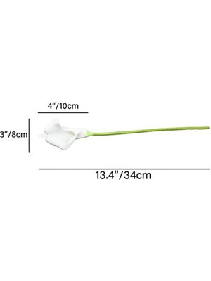 Decisive Dekorasyon Için Yumuşak Lateks Malzemeli 20 Adet Yapay Beyaz Calla Zambak Çiçekleri (Yurt Dışından)